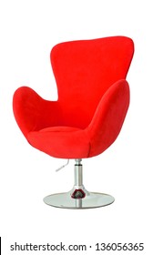 Modern Red Chair Isolated White Background