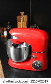 Modern Red Stand Mixer On Countertop In Kitchen