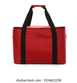 Modern Red Thermo Bag Isolated On White