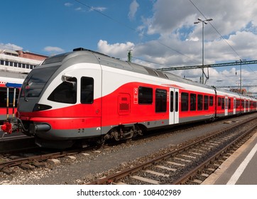 Modern Red Train (photo Taken In Budapest, Hungary)