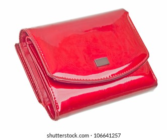 Modern Red Wallet Isolated On White Background