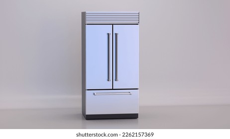 A modern refrigerator made of stainless steel - Shutterstock ID 2262157369