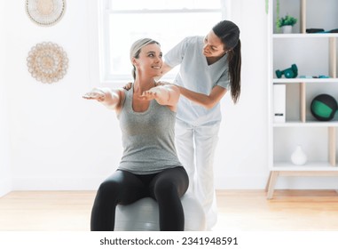 A Modern rehabilitation physiotherapy clinic with professional and client - Powered by Shutterstock