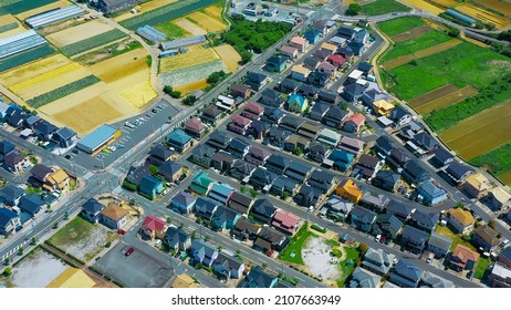 Modern Residential Area Aerial View.