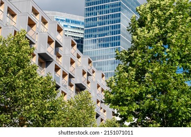 Modern Residential Building Near Modern Office Complex In Downtown