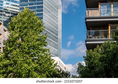 Modern Residential Building Near Modern Office Complex In Downtown