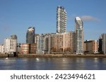 Modern residential and office buildings, Canary Wharf, Isle of Dogs, Docklands, London, England, United Kingdom