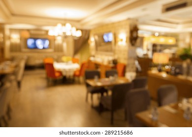 Modern Restaurant Interior In Blur