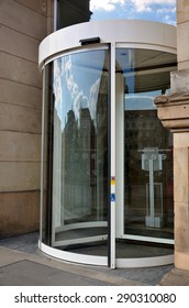 Modern Revolving Door As Entrance To Office Building Or Hotel