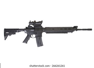 modern rifle isolated on a white background