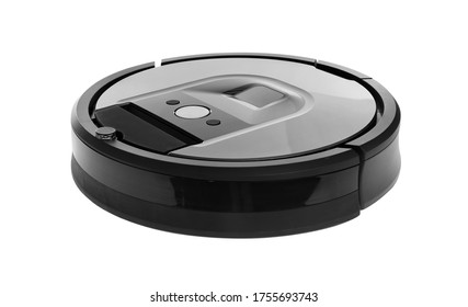 Modern Robotic Vacuum Cleaner Isolated On White