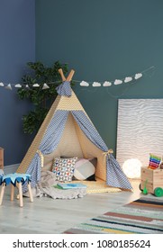 Modern Room Interior With Play Tent For Child