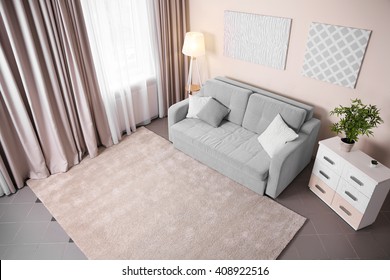 Modern Room Interior, Top View