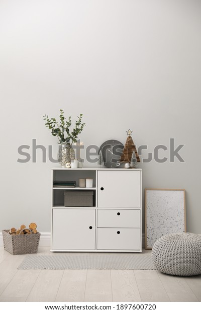 Modern Room Interior White Cabinet Near Stock Photo 1897600720 ...