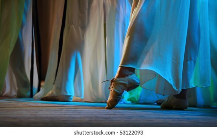 Modern Russian Ballet Fragment With Girls Legs On Pointes