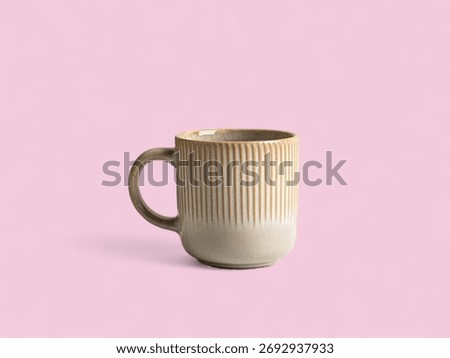 Modern Rustic Ribbed Ceramic Mug