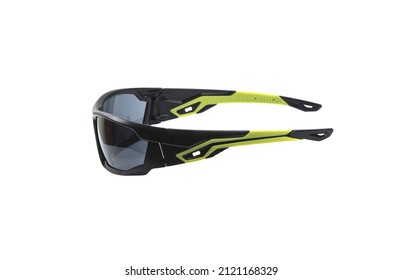 Modern Safety Goggles For Athletes, Shooters And Workers. Eye Protection Goggles Isolated On White Background.