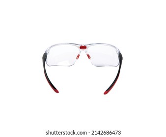 Modern Safety Goggles For Athletes, Shooters And Workers. Eye Protection Goggles Isolated On White Background.