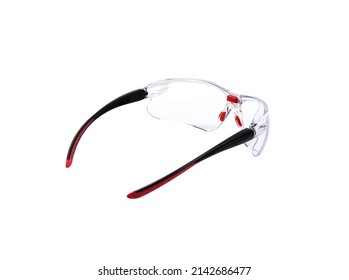 Modern Safety Goggles For Athletes, Shooters And Workers. Eye Protection Goggles Isolated On White Background.