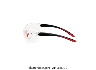 Modern Safety Goggles For Athletes, Shooters And Workers. Eye Protection Goggles Isolated On White Background.