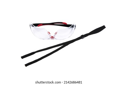 Modern Safety Goggles For Athletes, Shooters And Workers. Eye Protection Goggles Isolated On White Background.