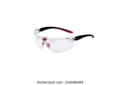 Modern Safety Goggles For Athletes, Shooters And Workers. Eye Protection Goggles Isolated On White Background.