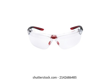 Modern Safety Goggles For Athletes, Shooters And Workers. Eye Protection Goggles Isolated On White Background.