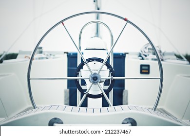 A Modern Sailing Yacht Steering Wheels