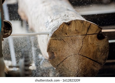 Modern Sawmill. Industry Sawing Boards From Logs