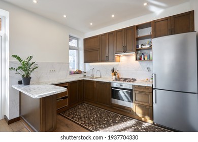 Modern scandinavian kitchen in home interior house design - Shutterstock ID 1937704330