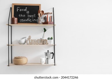 Modern Shelf On Wall In Kitchen