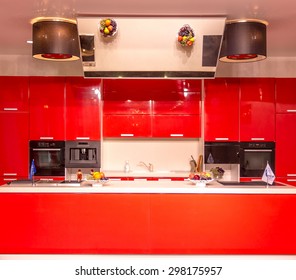 Modern Shiny Red Kitchen 