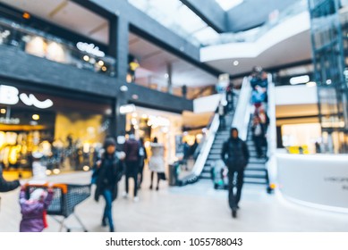 modern shopping center. blurred. out of focus.