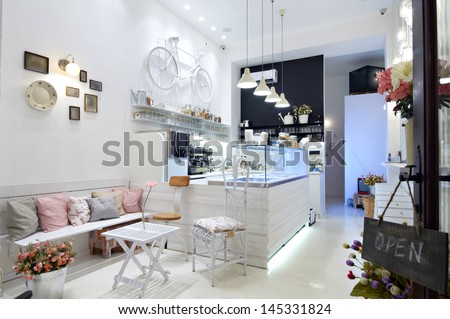 Modern and simple cafe interior