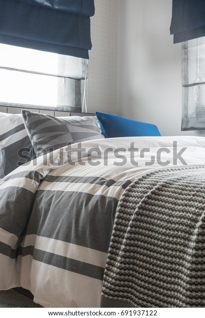 Modern Single Bed Set Pillows Modern Stock Photo Edit Now