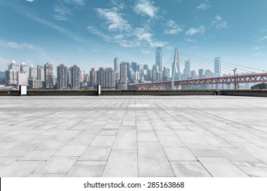 modern skyline and empty road - Powered by Shutterstock