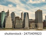 modern skyscraper cityscape in midtown. architectural cityscape in new york city. skyscraper skyline of manhattan. new york downtown architecture. city skyscraper of manhattan. East River crossing