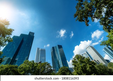 Modern Skyscrapers In Business District, Frankfurt, Germany