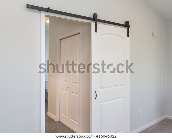 Modern Sliding Barn Door Stock Photo Edit Now 416046022