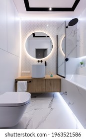 Modern Small Bathroom Interior Design. Bright Style