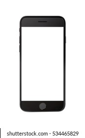 Modern smart phone black color with black screen isolated on white background - Shutterstock ID 534465829