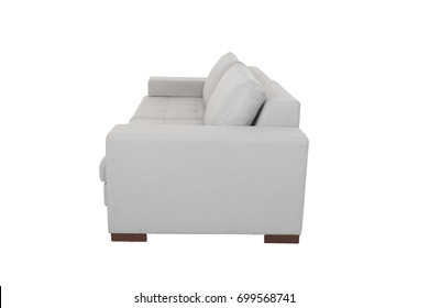 Modern Sofa grey fabric isolated on white background