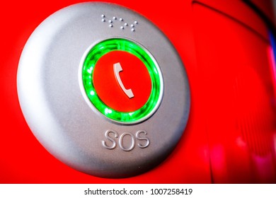 modern sos button - close up