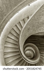 Modern Spiral Staircase. Contemporary Architecture Abstract Background