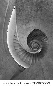 Modern Spiral Staircase. Contemporary Architecture Abstract Background
