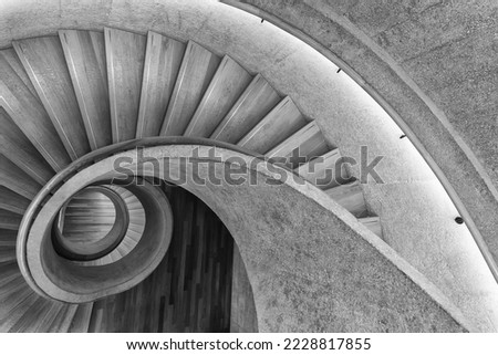 Modern spiral staircase. Contemporary architecture abstract background