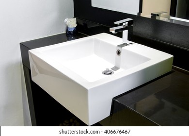 Modern Square Sink In The Bathroom