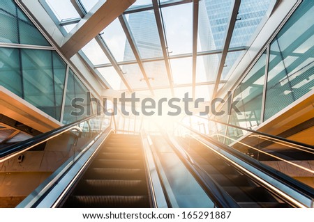 modern stair case in shanghai with towers