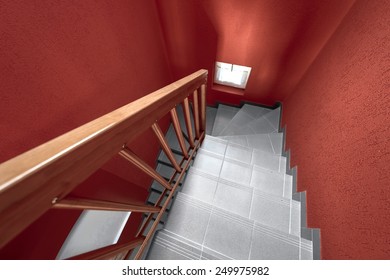 Modern Staircase Black White Background Photo Stock Photo 249975982