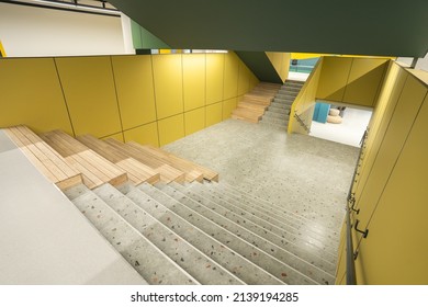 Modern Stairs At School Or Office, No People